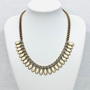 J. Crew Ivory Color Satement Necklace w/Rhinestones - 18" + 2.5"